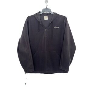 Vintage Y2K Adidas 3-Stripes Tracksuit Mens M, Black Micro-fleece Jacket & Pants